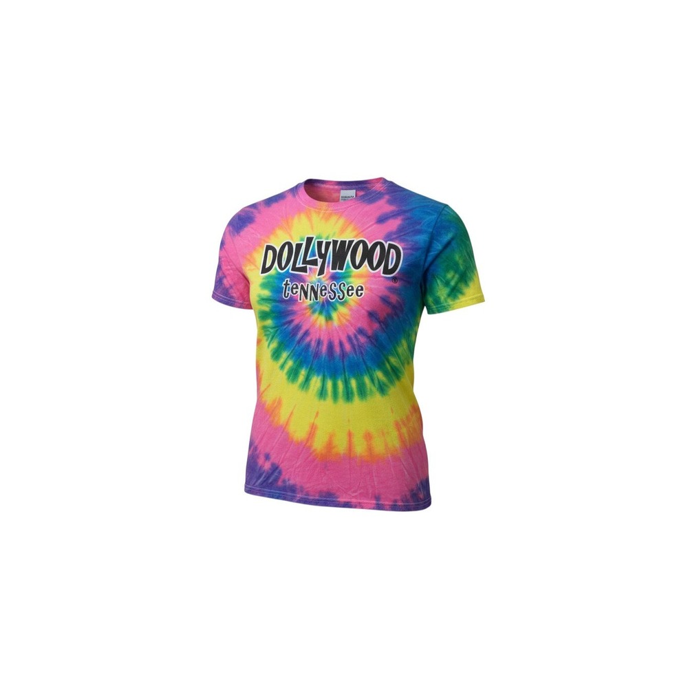 Gildan Dollywood T-Shirt Unisex Large Multicolor Tie Dye Tennessee Souvenir